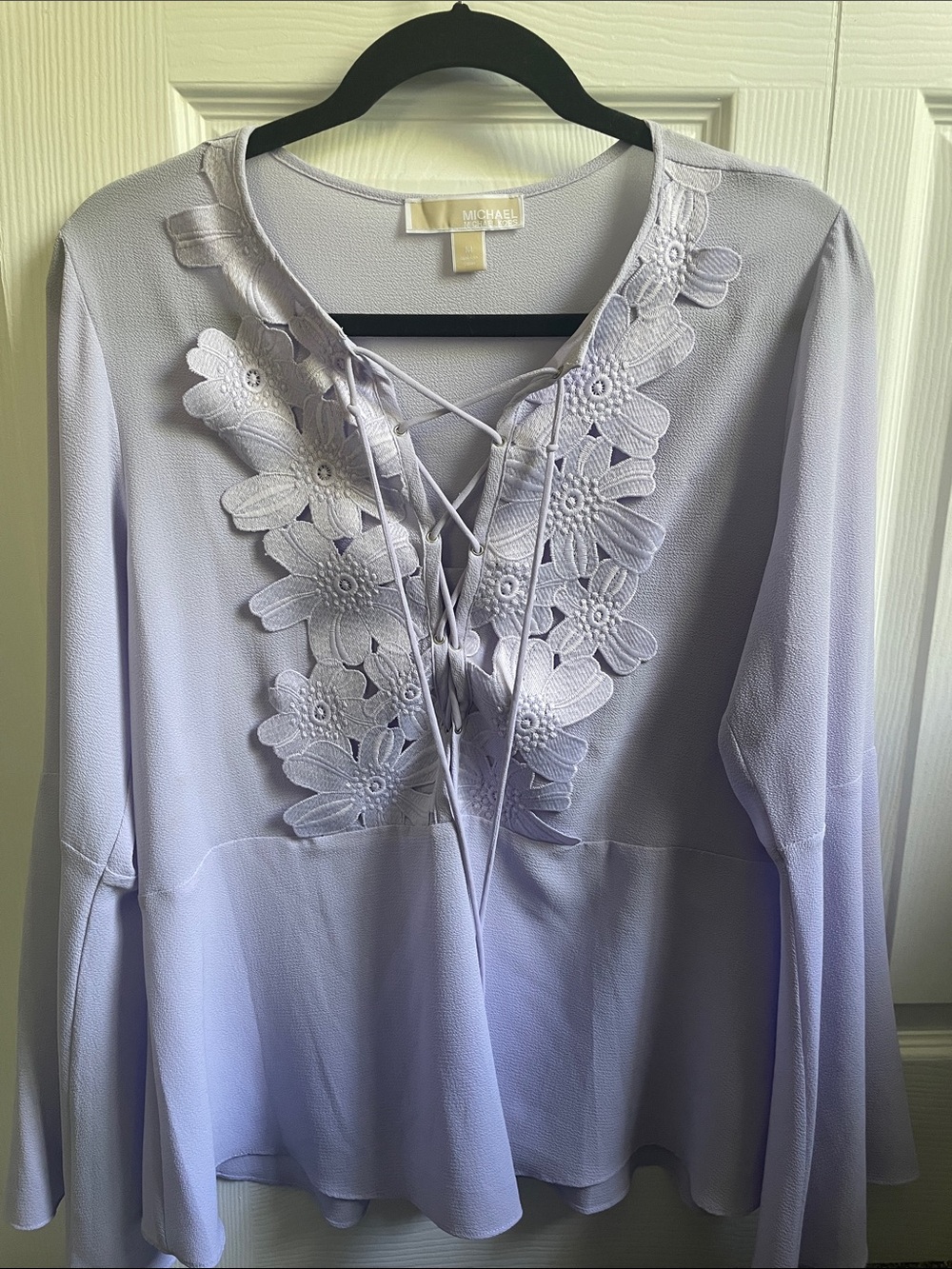 MICHAEL Michael Kors Lavender Lace-Up Floral Blouse